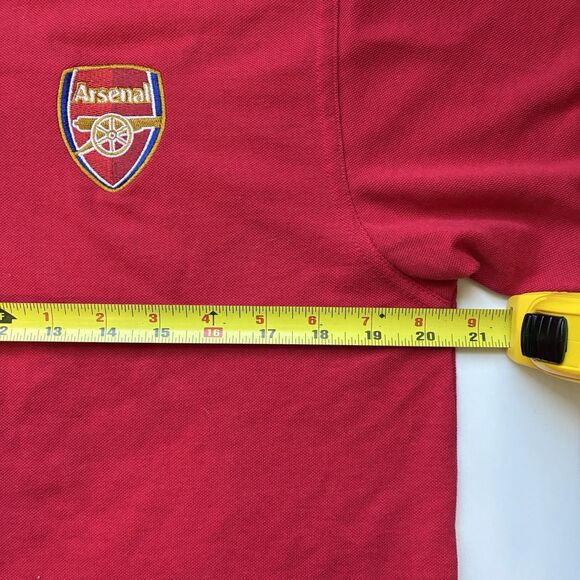 Arsenal FC Futbol UEFA Polo Shirt Men Medium Red Soccer Premier League Logo - Picture 8 of 9